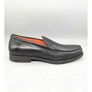NIB Santoni Faith Men's Black Leather Loafers Almond Toe Size 8.5 (MSRP $750)